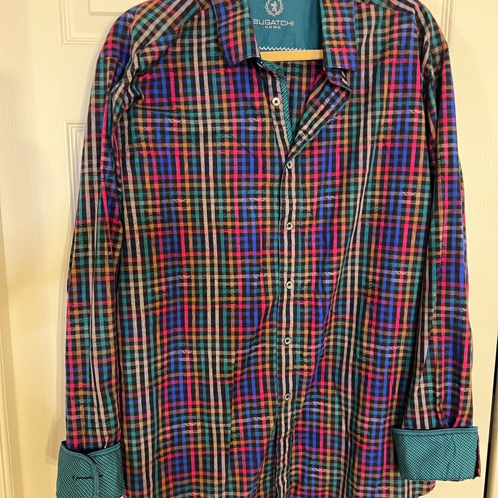 Bugatchi Vibrant Plaid Men's Shirt